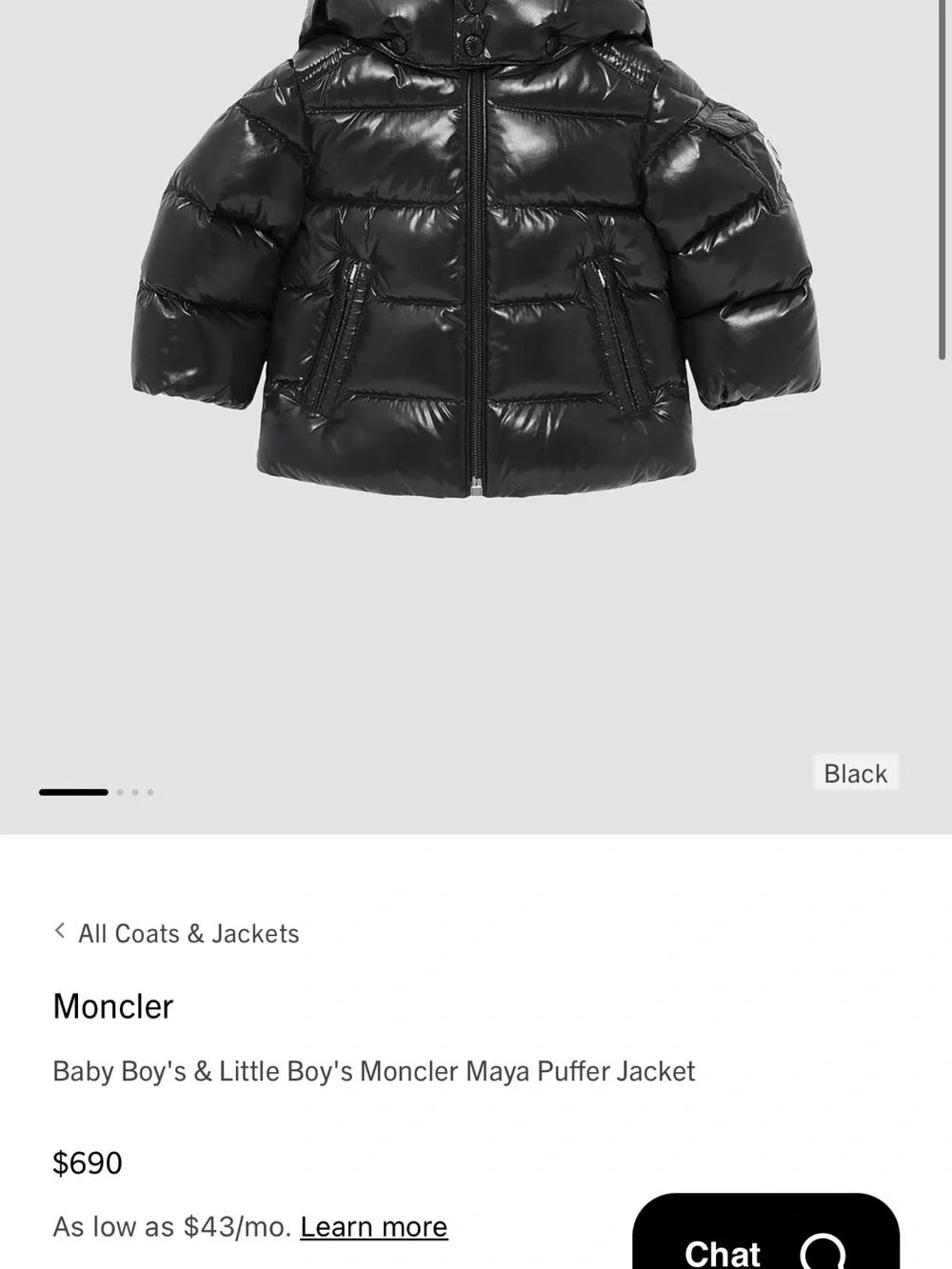 Moncler Black Shiny Quilted Down Jacket with Comic Label